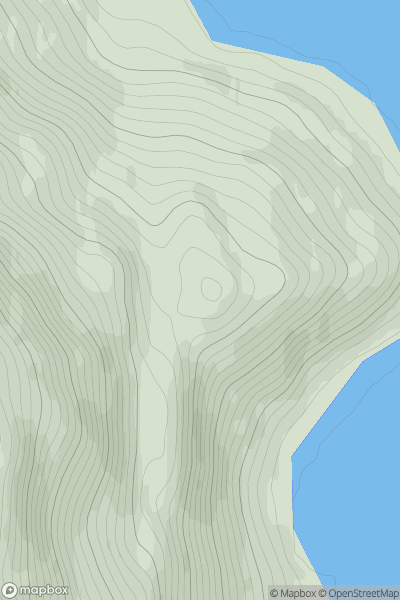 Thumbnail image for Rubha Mor [Loch Long to Loch Lomond] showing contour plot for surrounding peak